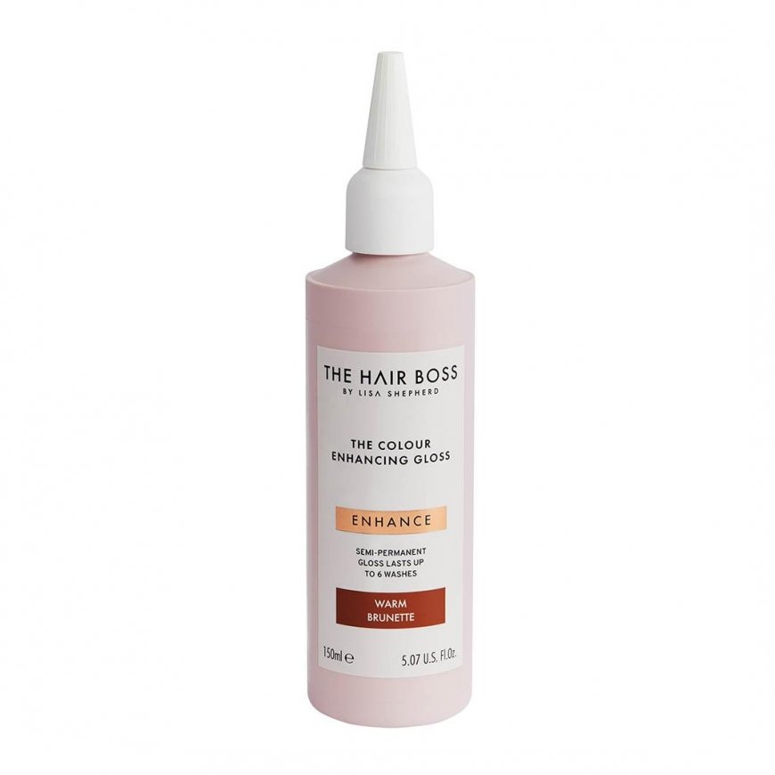 The Hair Boss THE HAIR BOSS_Lisa Shepherd The Color Enhancing Gloss Highlighter, highlighting the warm shade of dark hair Warm B – 2