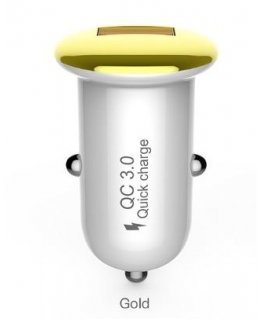 Devia Mushroom series car charger (QC3.0-18W) gold