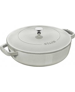 Głęboka patelnia do duszenia with cover Staub - 28 cm, White truffle