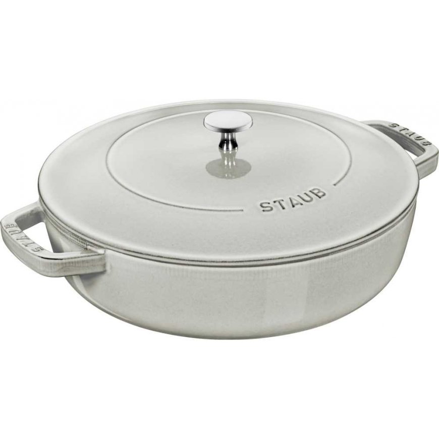 Głęboka patelnia do duszenia with cover Staub - 28 cm, White truffle