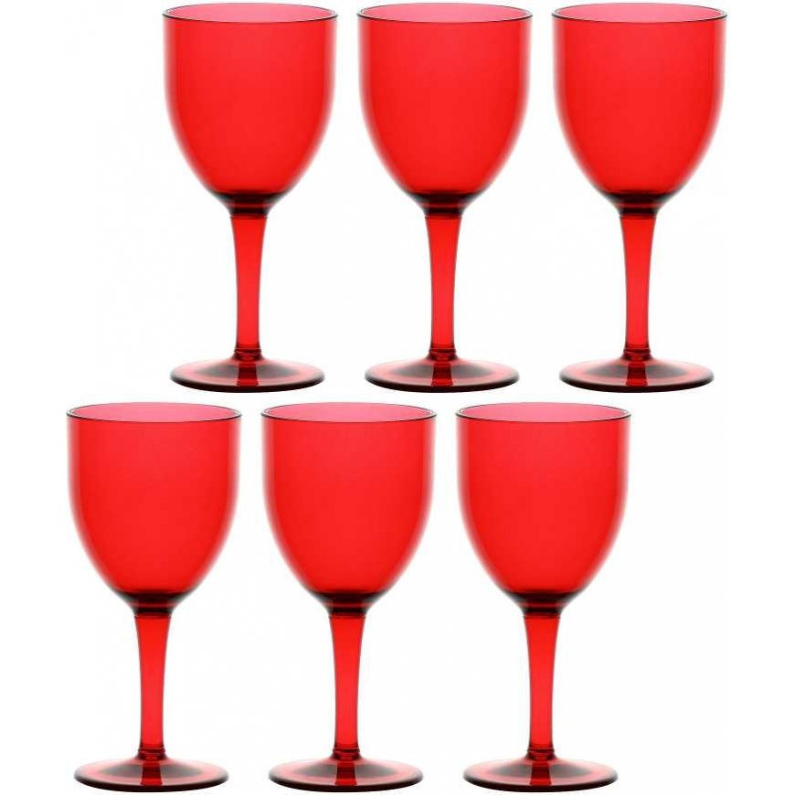 Rose&Tulipani Set of 6 kieliszków do wina Fiaba - Red, 400 ml