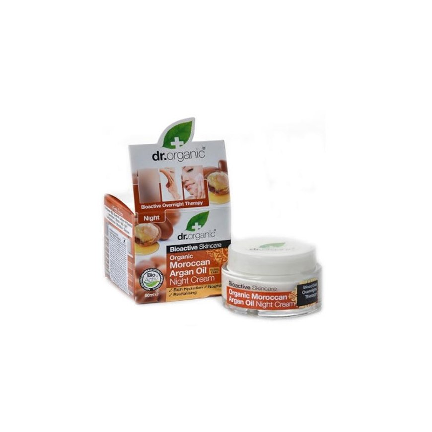 Dr Organic Moroccan Argan Oil Night kreminis 50ml