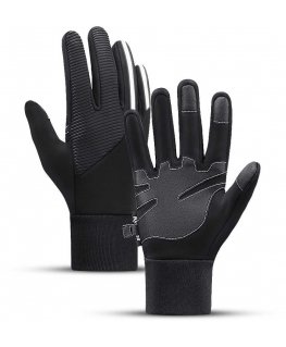 Hurtel Non-Slip Sports Phone Gloves (Size XL) - Black