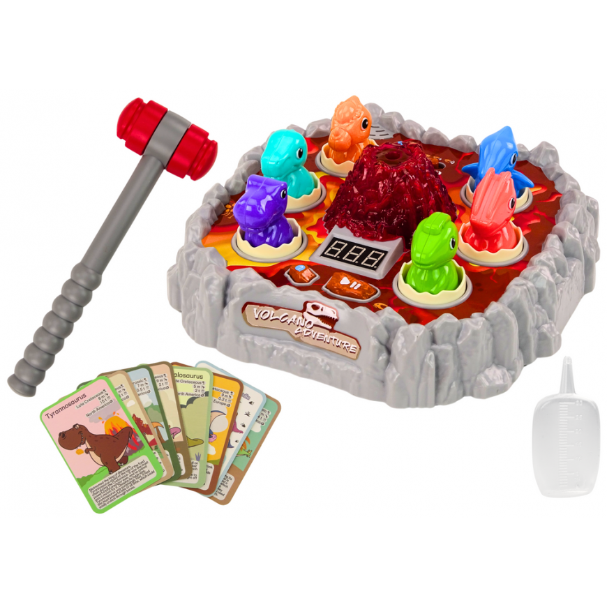 Lean Toys Arcade Game Wac A Mole Dinosaurs Volcano Smoke Effect Lights Sounds – 2