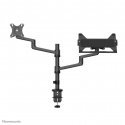 Neomounts DS20-425BL2 klēpjdatoru statīvs Portatīvā datoru un monitora svira Melns 43,9 cm (17.3")