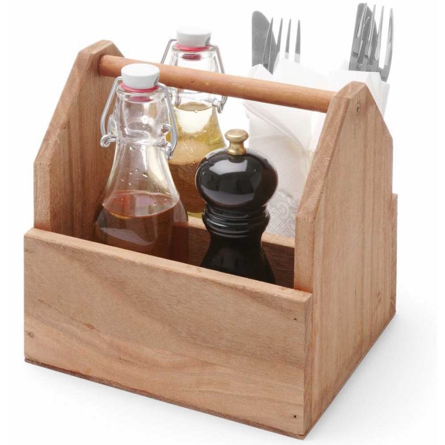 Organizer table container for spices, wooden cutlery with handle - Hendi 664315
