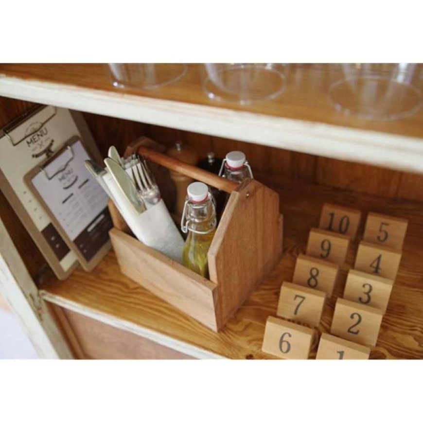 Organizer table container for spices, wooden cutlery with handle - Hendi 664315 – 4