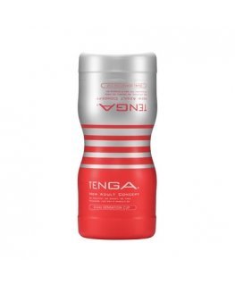 Tenga Dual Sensation Cup Male stroker Punainen, Hopea Kestomuovinen elastomeeri