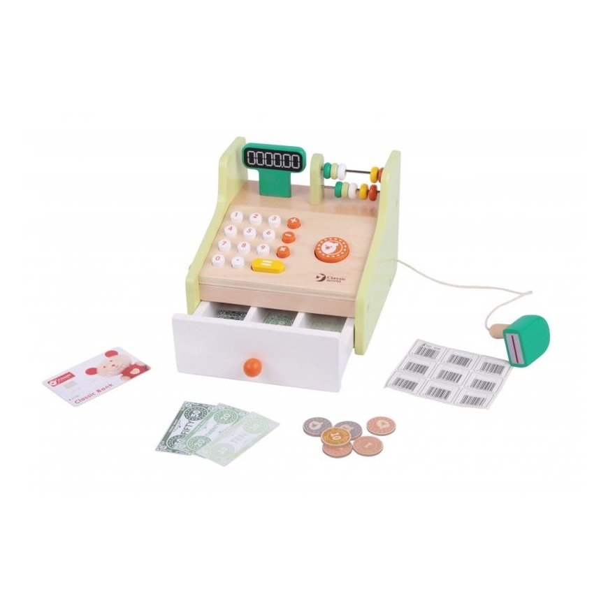 Classic World toy cash register with accessories – 3
