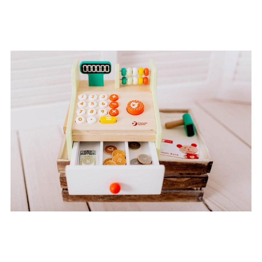 Classic World toy cash register with accessories – 4