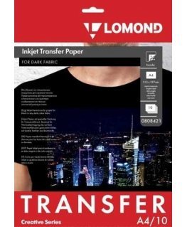 Thermal transfer paper Lomond Thermotransfer Inkjet Paper A4, 10 sheets, for dark fabrics