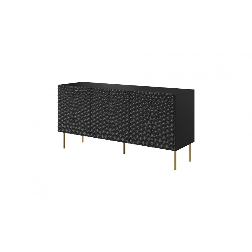 Cama Skrynia HOLE 152x42,5x74,5 cm matinės juodos spalvos