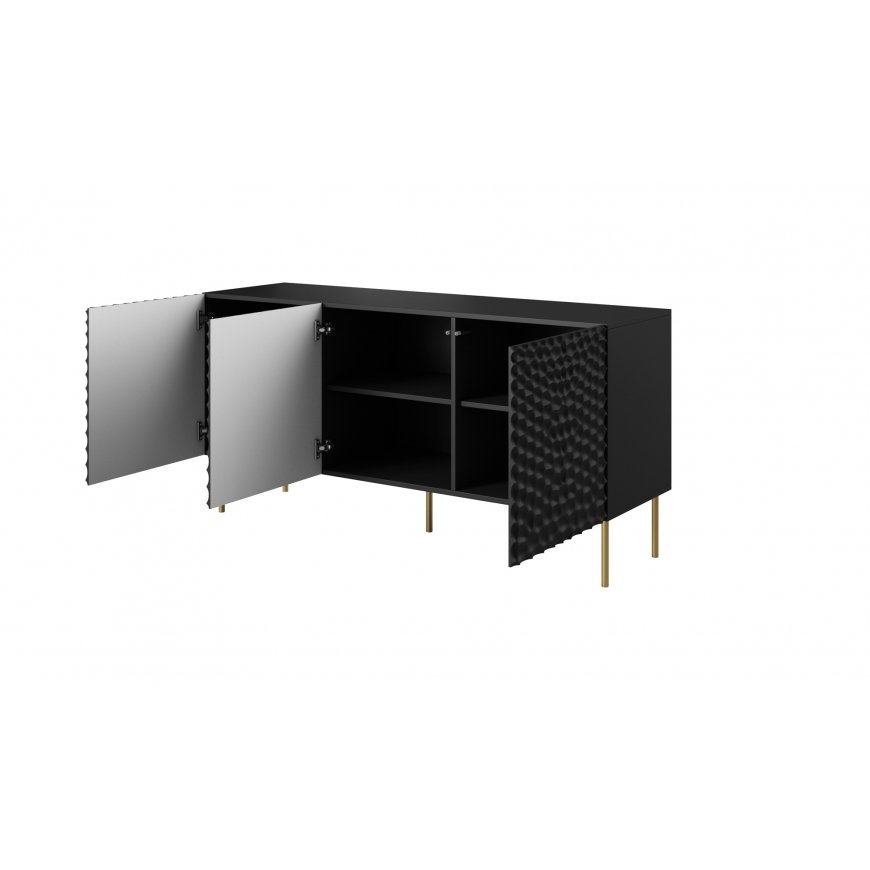 Cama Skrynia HOLE 152x42,5x74,5 cm matinės juodos spalvos – 2