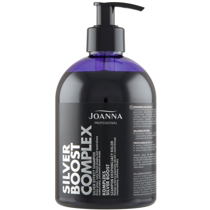 Joanna Professional Sidabrinis Boost Complex spalvą paryškinantis šampūnas 500g – 3