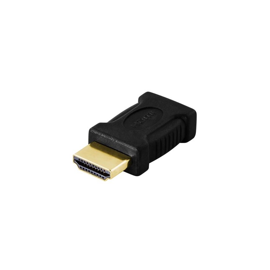 Deltaco HDMI-17 kabeļu spraudņu pāreja 19-pin HDMI Melns