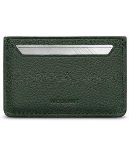 Woolnut Leather Card Holder -korttikotelo, vihreä