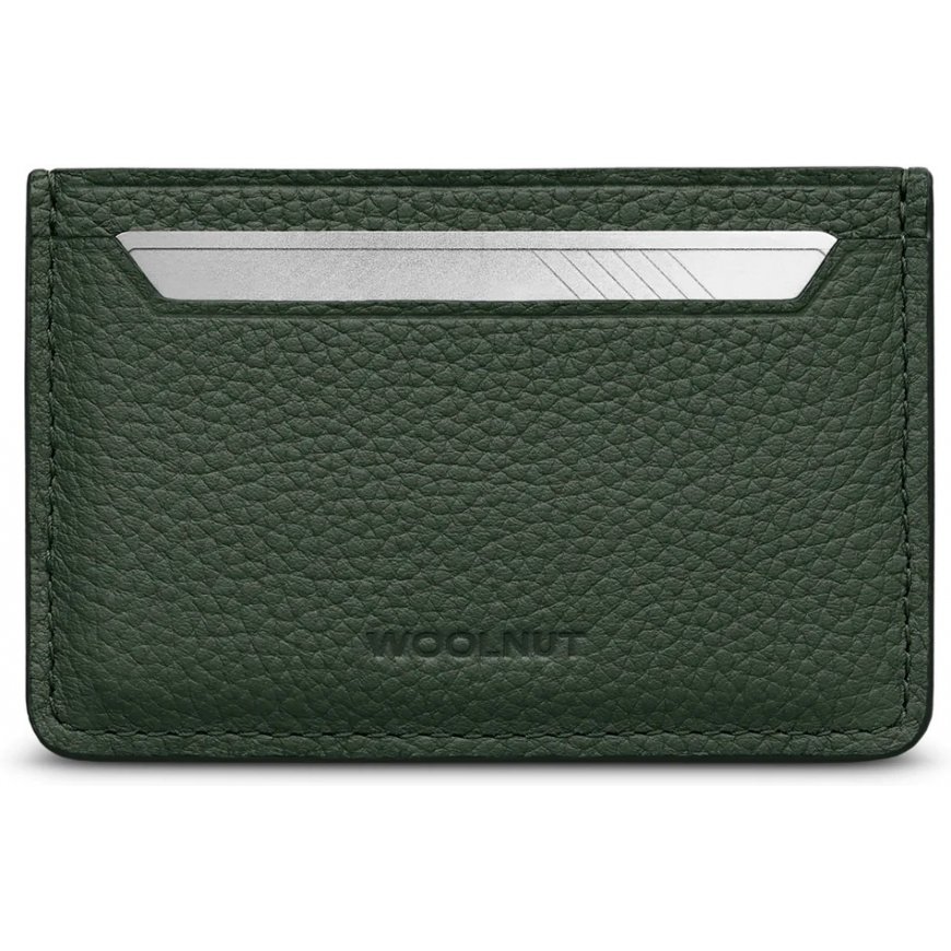 Woolnut Leather Card Holder, green