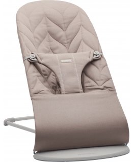 BabyBjörn Bliss Woven sitter, sand grey, leaf pattern
