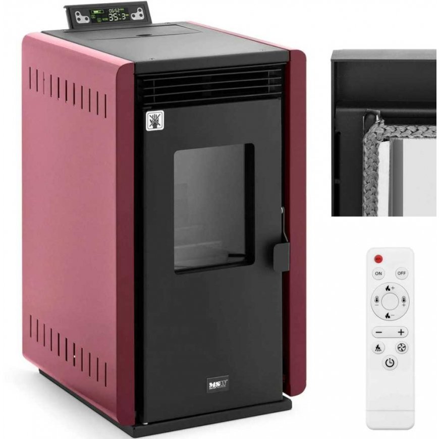MSW Free standing pellet stove with remote control 50-150 m3 6000 W