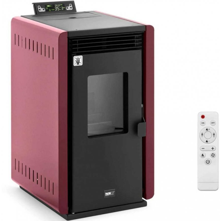 MSW Free standing pellet stove with remote control 50-150 m3 6000 W – 2