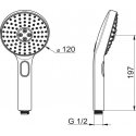 Shower head Oras Hydractiva 242403, grey/chrome, 120 mm Shower head Oras Hydractiva 242403, grey/chrome, 120 mm