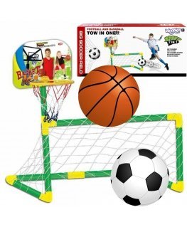 WOOPIE 2in1 set basketball soccer goal + balls