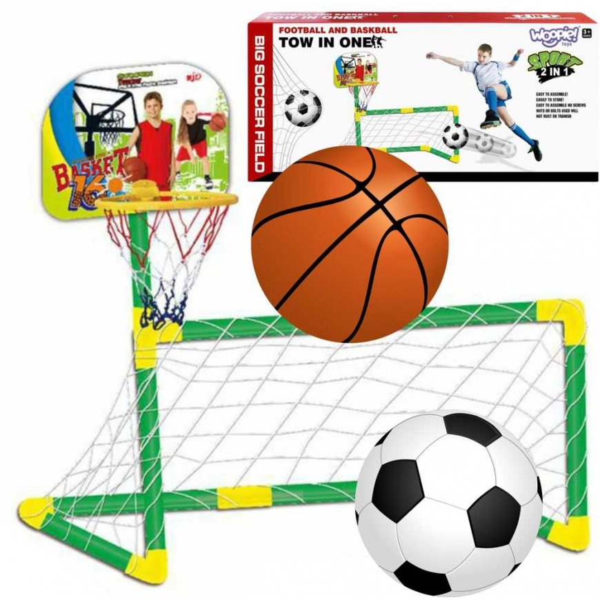 WOOPIE 2in1 set basketball soccer goal + balls