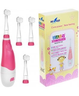 SEAGO children's sonic dantų šepetėlis, pink, 1xAAA 1.5V (not įeina), 4 tips, SG-902 Rožinė