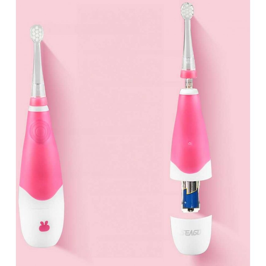 SEAGO children's sonic dantų šepetėlis, pink, 1xAAA 1.5V (not įeina), 4 tips, SG-902 Rožinė – 2