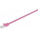 Fuj:tech CAT6A S/FTP network cable, 0.5 m, pink