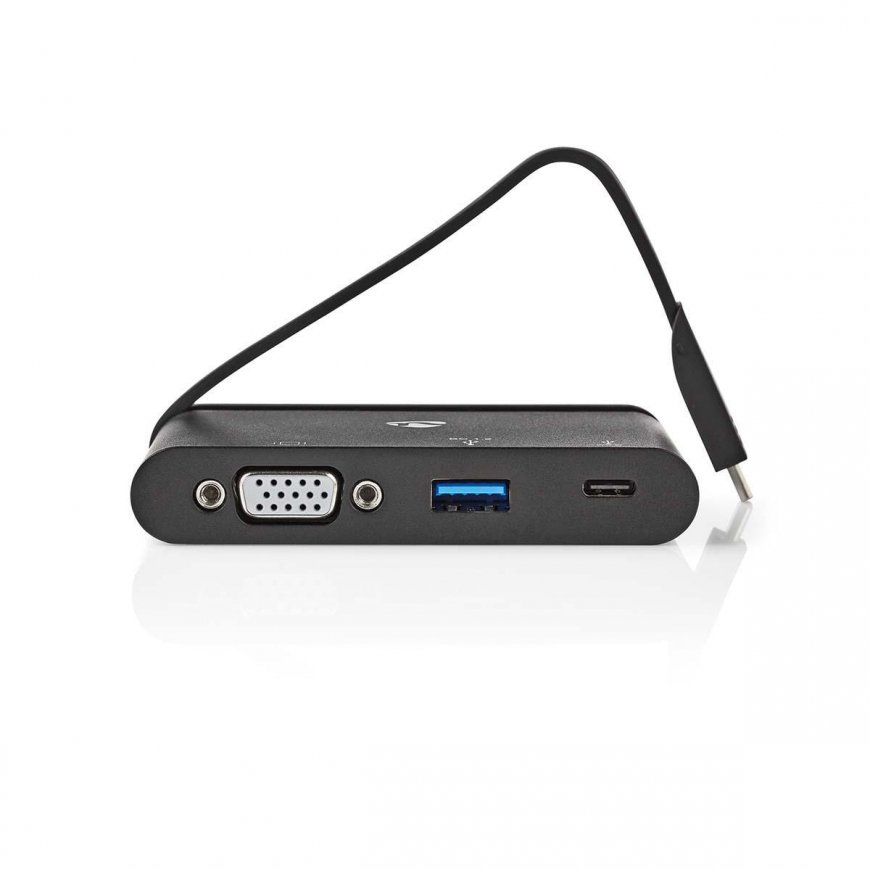 Nedis TCARF220BK kannettavien tietokoneiden telakka ja porttitoistin USB 3.2 Gen 1 (3.1 Gen 1) Type- – 3