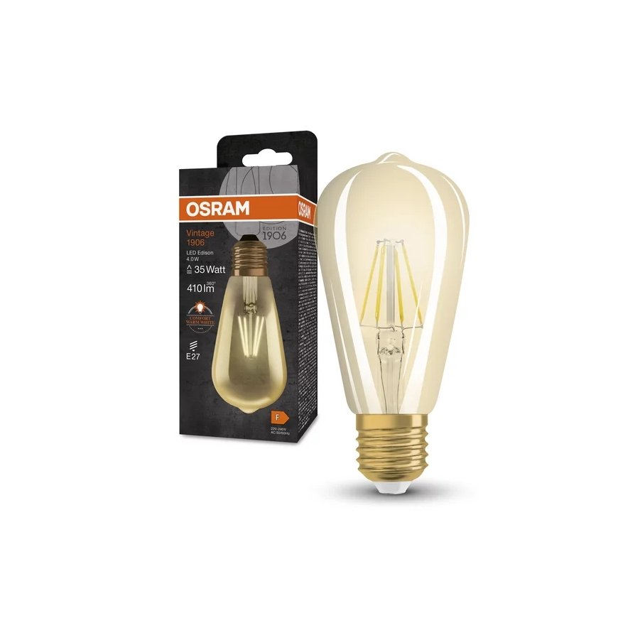 Osram 4099854091377 LED-pirn Soe rahulik valgus 2400 K 4 W E27 F – 3