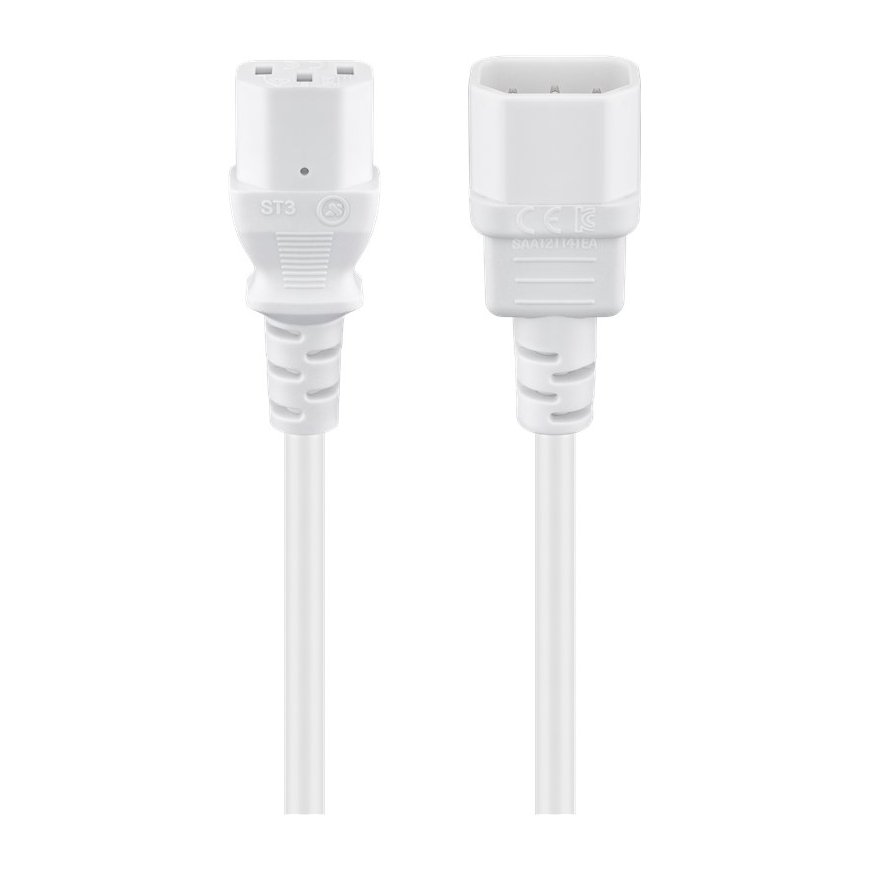 Goobay 97585 elektrības kabelis Balts 3 m C14 uzmava C13 uzmava