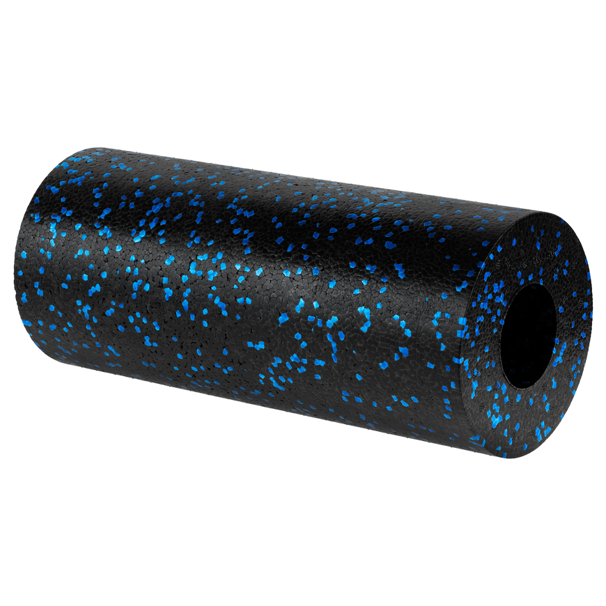 Volelis do masażu, roller piankowy gładki 14x33cm, spalva juoda-mėlyna, materiał EPP, REBEL ACTIVE – 5
