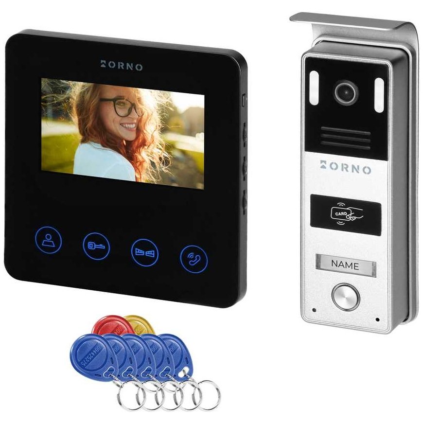 Orno PACTO, set wideodomofonowy jednorodzinny, 4-żyłowy, 4.3", RFID