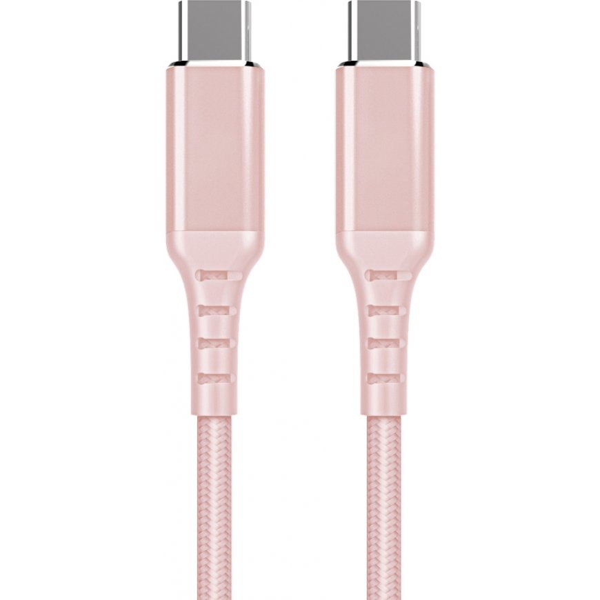 Fuj:tech USB-C - USB-C -kaapeli, 1m, vaaleanpunainen