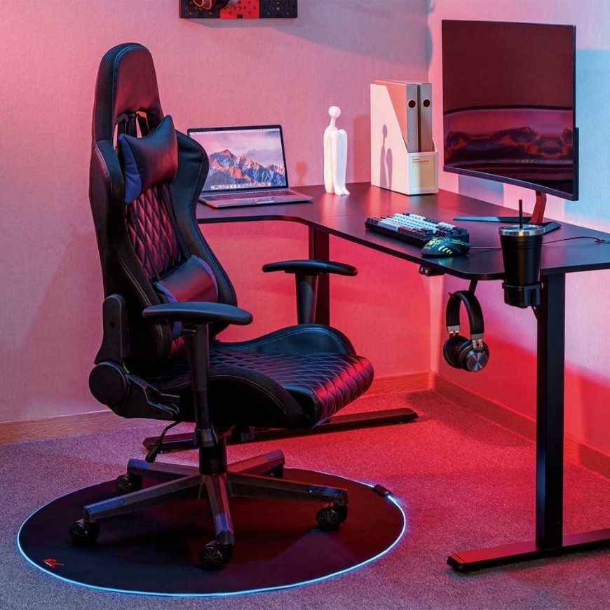 NanoRS RS171 Gaming Seat Mat with RGB Backlight, Under Chair Floor Mat, Diameter 100cm, Juodas – 2