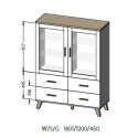 Cama LOTTA WIT120 WOT+B olohuoneen varastokaappi Display-kaappi Cama LOTTA WIT120 WOT+B olohuoneen varastokaappi Display-kaappi