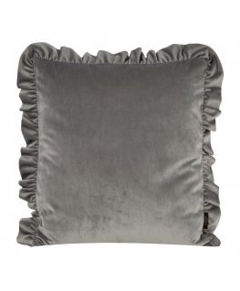 Eurofirany VELVET / 25 Velvet pillowcase, decorated with ruffles, 45 X 45 cm, color: silver