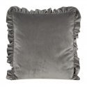 Eurofirany VELVET / 25 Velvet pillowcase, decorated with ruffles, 45 X 45 cm, color: silver Eurofirany VELVET / 25 Velvet pillowcase, decorated with ruffles, 45 X 45 cm, color: silver