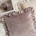 Eurofirany VELVET / 25 Velvet pillowcase, decorated with ruffles, 45 X 45 cm, color: silver Eurofirany VELVET / 25 Velvet pillowcase, decorated with ruffles, 45 X 45 cm, color: silver