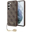 Dėklas Guess case for Samsung Galaxy A35 GUHCSA35GF4GBR ruda HC PU 4G with charm