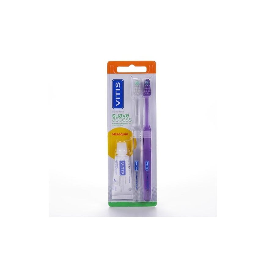 Vitis Double Set Den Access Soft Dantų šepetėlis Dantų pasta