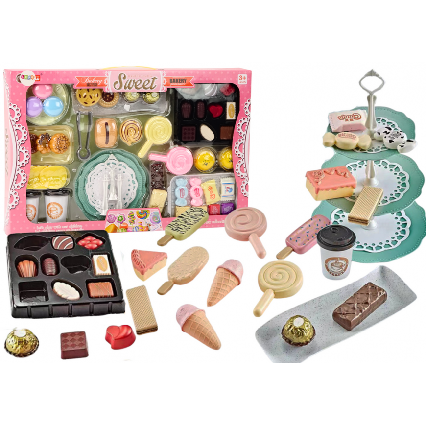 Lean Toys Confectionery Cafe Set Sweets Figurines Coffee Cake 50 pieces.