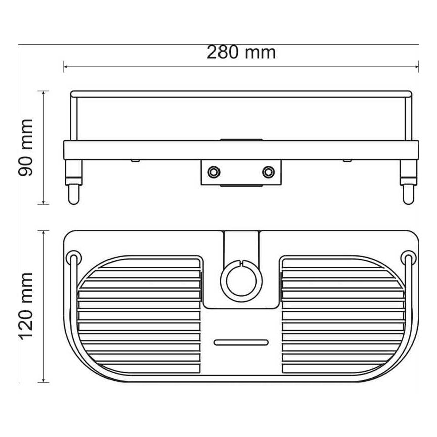 Shower shelf Ferro 65580.1, 280 mm x 90 mm x 120 mm, white – 4