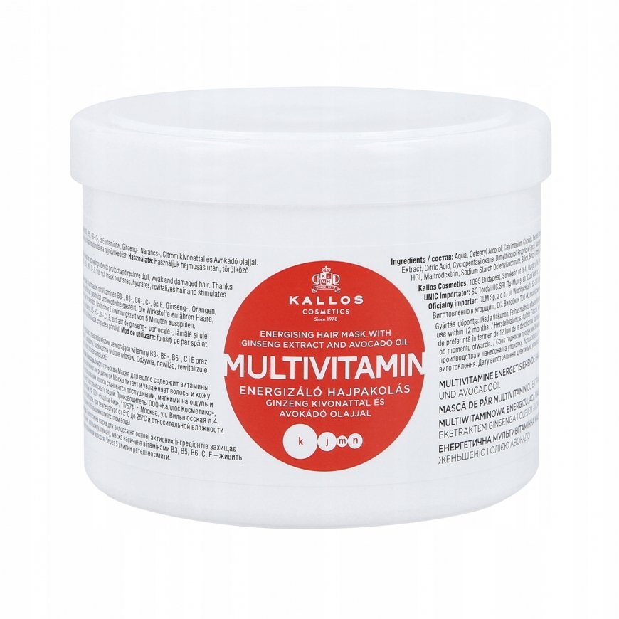 KALLOS KJMN MULTIVITAMIN Hair Mask with Avocado Oil 500ml