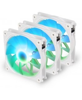 Blackstorm Luna UF120 ARGB PWM Fan Kit, White, 120mm, 3 Pack