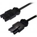 DELTACO GST18 male - GST18 female, grounded, 0.3m, black