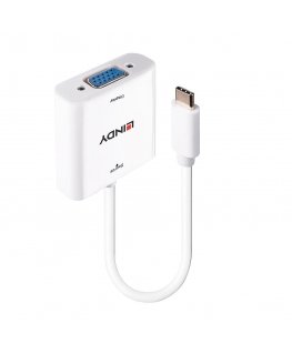 Lindy 43355 видео кабель адаптер USB Type-C VGA (D-Sub) Белый