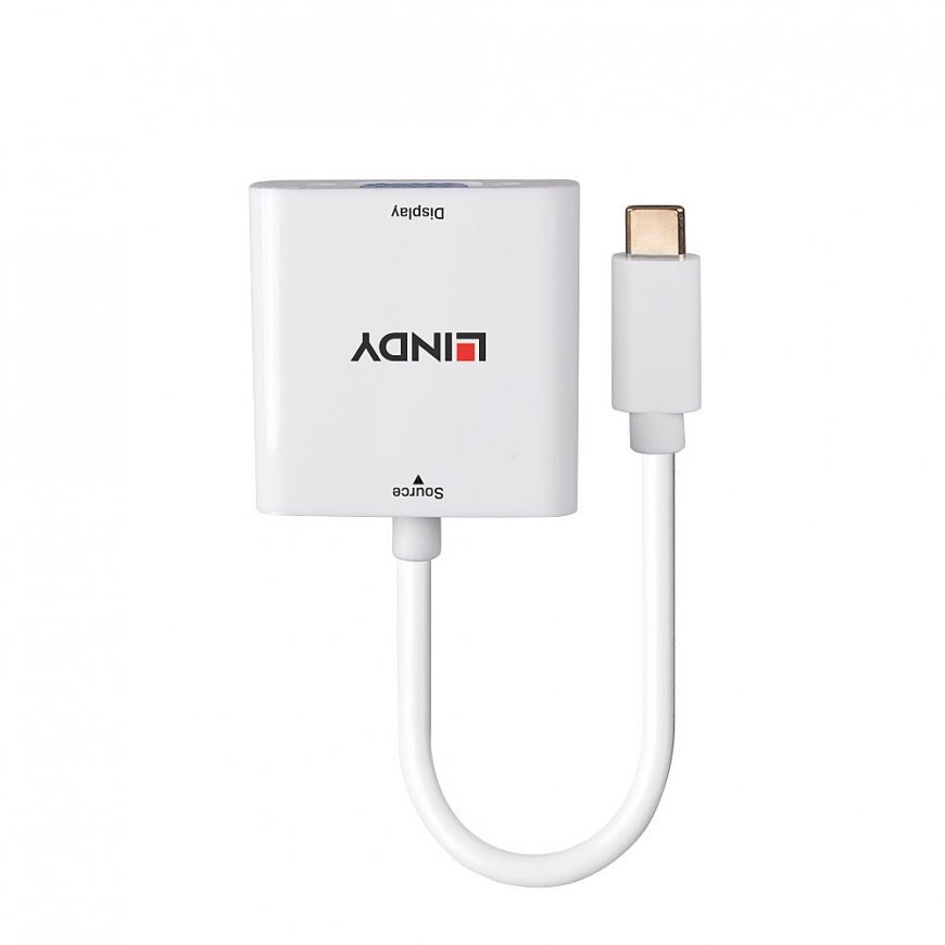 Lindy 43355 vaizdo kabelio adapteris C tipo USB VGA (D-Sub) Balta – 2